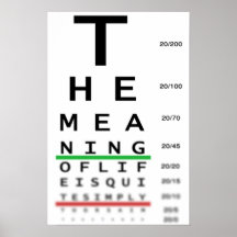 Meaning Of Life Eye Chart Posters