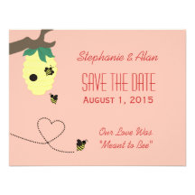 Meant to Bee Save The Date Card Personalized Invites