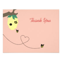 Meant To Bee Thank You Card Personalized Invites