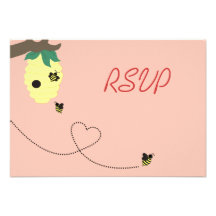 Meant To Bee Wedding RSVP Card Personalized Announcement