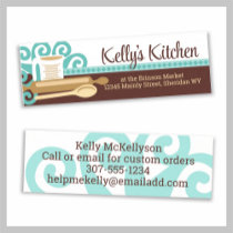 measuring cup spoon rolling pin baking gift tags