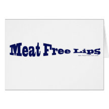 Meat Free Lips - Blue Fish Shaped Greeting Card