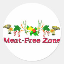 Meat-Free Zone Round Sticker