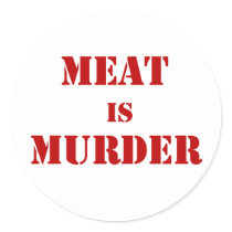 Meat is Murder Round Stickers