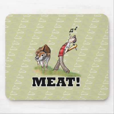 MEAT! Mousepad - green by mindsquint