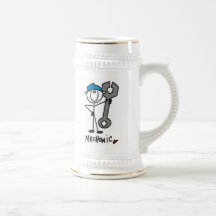 Mechanic With Wrench Stick Figure Coffee Mugs