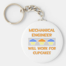 Mechanical Engineer ... Will Work For Cupcakes Keychain