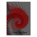 Mechanical Shell. Red and Grey Digital Art. Greeting Card