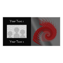 Mechanical Shell. Red and Grey Digital Art. Custom Photo Card