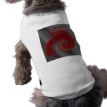 Mechanical Shell! Red Grey Fractal Graphic Dog Tee pet clothing