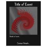 Mechanical Shell! Red Grey. Fractal Graphic Flyer