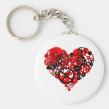 MECHANICAL STEAMPUNK HEART KEYCHAINS