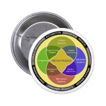 Mechatronics Circle Diagram Pinback Button