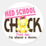 Med School Chick 3 Round Stickers