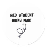 med student going mad stickers