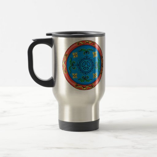 Medallion Design Peace Sign Mug