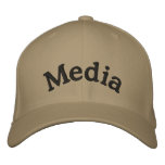 Media embroidered hats