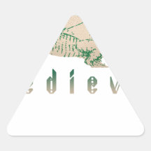 Mediaeval Green Dragon Triangle Sticker