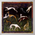Mediaeval Greyhounds Fine Art posters