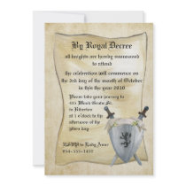 Mediaeval Knight Birthday Invitation