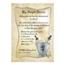 Mediaeval Knight Birthday Invitation