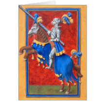 Mediaeval Knight Jousting Greeting Card