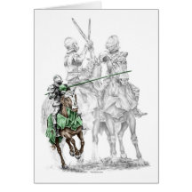 Mediaeval Knight on Horse Jousting Cards