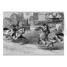 Mediaeval Knights Jousting Greeting/Note Card