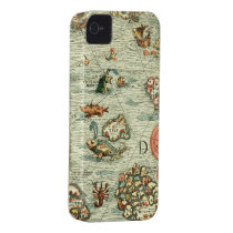 Mediaeval Mariners Map iPhone4 Case Iphone 4 Cover