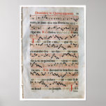 Mediaeval Music Score Poster posters