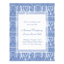 Mediaeval Renaissance Elegant Blue and White Personalised Announcements