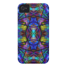 Mediaeval Stained Glass Digital Abstract Art Case-Mate iPhone 4 Case