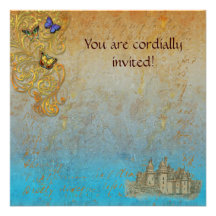 Mediaeval Storybook Castle Royal Invitation Card