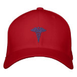 Medical Caduceus Blue embroidered hats