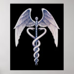 Medical Caduceus Symbol Black Business Poster