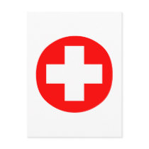 MEDICAL FETISH CROSS RED WHITE POSTCARDS
