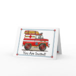 Medical Rescue Van Party Invitation cards
