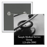 Medical Stethoscope, Black and White Buttons
