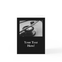 Medical Stethoscope, Black and White Card