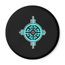 Medicine Wheel-Black Refrigerator Magnet