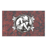 Medieval child (boy) against vintage marble stickers