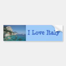 Mediterranean Sea Coast Beach of Italy Bumper Sticker