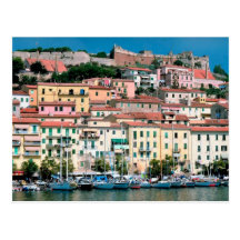 Mediterranean Sea Coast Italy Village and Harbour Post Card