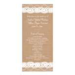 Medium Burlap & Vintage Lace Wedding Program Rack Cards