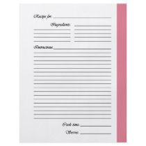 Medium Pink 2-sided Recipe Pages