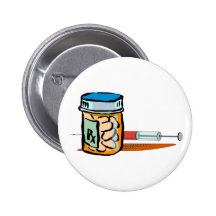 Medizin Pillen Spritze pills syringe Anstecknadelbutton