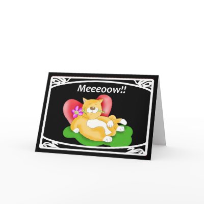 Meeooow!! be my valentine greeting card by brendenhoward