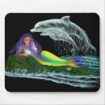 Meerjungfrau mit Delfinen mousepads