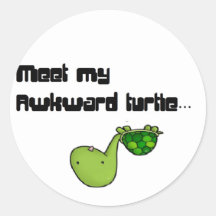 meet my turtle round sticker