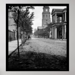 Meeting Street in Charleston, SC 1865 posters